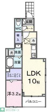 カルム シーダ(1LDK/1階)の間取り写真