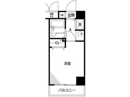 ガラシティ白金台(1K/6階)の間取り写真