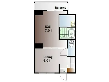 ヴィラナリー児島 2号棟(1DK/5階)の間取り写真