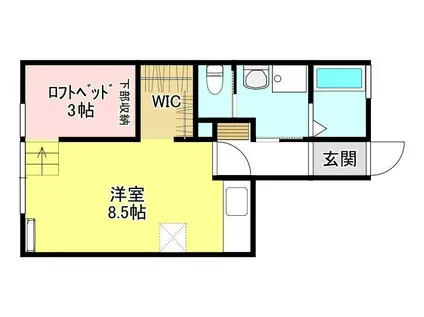 COCORO (ワンルーム/1階)の間取り写真