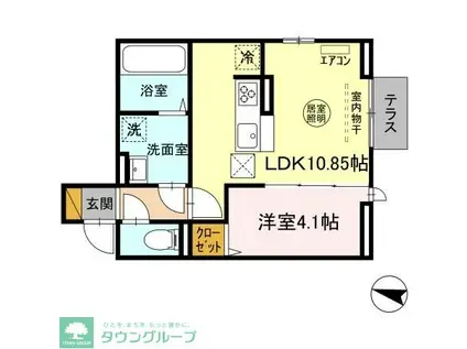 エスカレーズ(1LDK/1階)の間取り写真