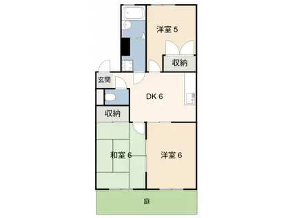 沖野マンション(3DK/1階)の間取り写真