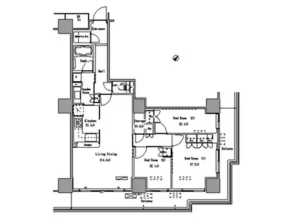 パークアクシス豊洲(3LDK/16階)の間取り写真