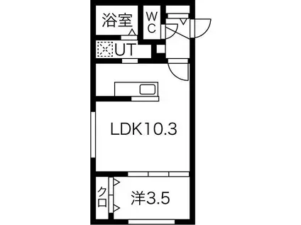 サクラブール手稲前田(1LDK/2階)の間取り写真