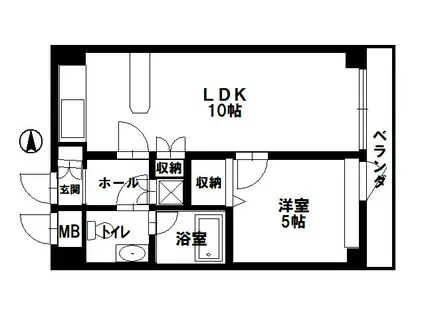 トライアングル3(1LDK/5階)の間取り写真