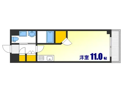 リーベングランツ平和大通(ワンルーム/9階)の間取り写真