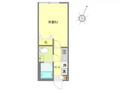 マウ明大前(1K/1階)の間取り写真