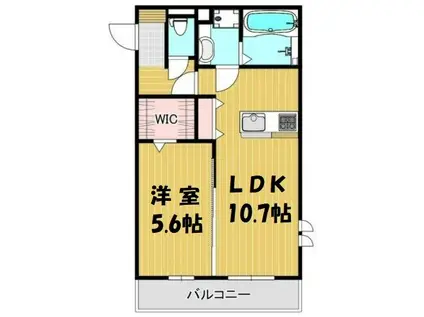 OTTS HIRO 3 A(1LDK/1階)の間取り写真