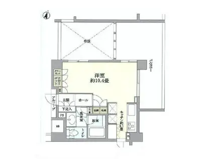 オーベル三軒茶屋DR(ワンルーム/4階)の間取り写真