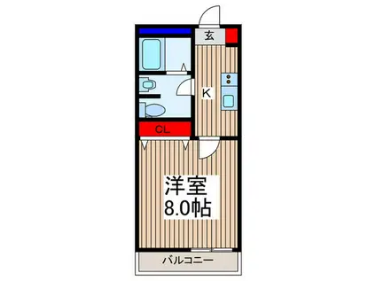M QUARTO新井宿II(1K/2階)の間取り写真