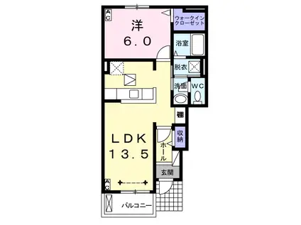 サクラ アベニュー(1LDK/1階)の間取り写真