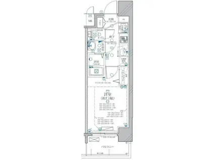 ディアレイシャス名古屋ステーション(1K/6階)の間取り写真