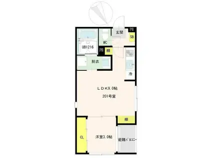 PRIME智明(1LDK/2階)の間取り写真