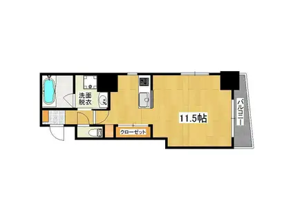 エスカーザ荒田(ワンルーム/5階)の間取り写真