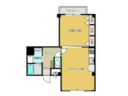 MAISON ASAHI(1LDK/3階)の間取り写真