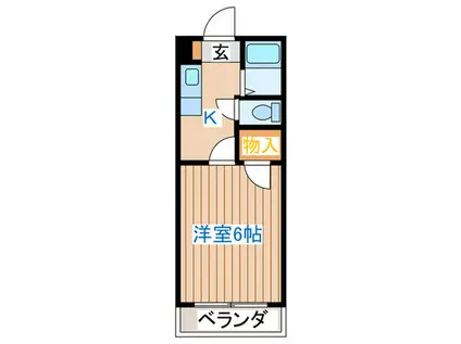 エクセランスド花京院(1K/2階)の間取り写真