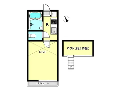 パレス西戸部(1K/2階)の間取り写真
