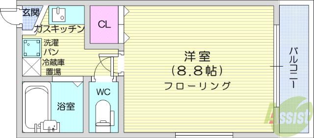 BRIO TERACCE 泉中央(1K/2階)の間取り写真