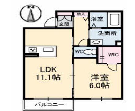 サウンド・ハムレット(1LDK/2階)の間取り写真