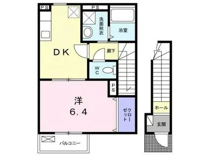 フェアリーズ上池袋(1DK/2階)の間取り写真