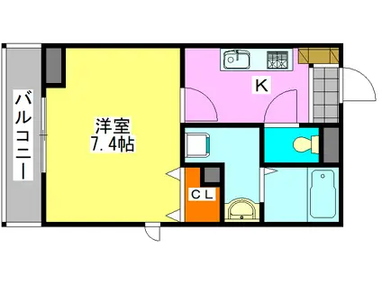 ガレット津田沼(1K/1階)の間取り写真