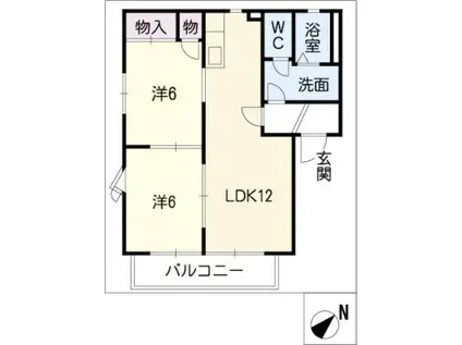 コートビレッジ高須AB(2LDK/1階)の間取り写真