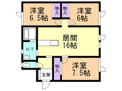 ハイツひとみ25(3LDK/1階)の間取り写真