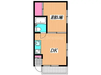 ホライズンハイム(1DK/2階)の間取り写真