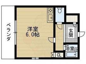 シャルマンフジ堺市弐番館(1K/1階)の間取り写真
