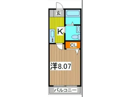 アルファコート西川口9(1K/2階)の間取り写真