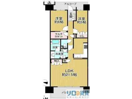 ザ・レジデンス東三国(2LDK/15階)の間取り写真