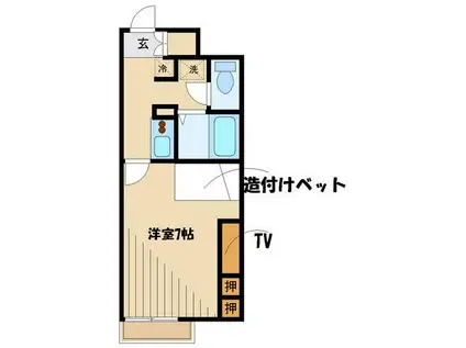 レオパレスプレジール町田(1K/1階)の間取り写真