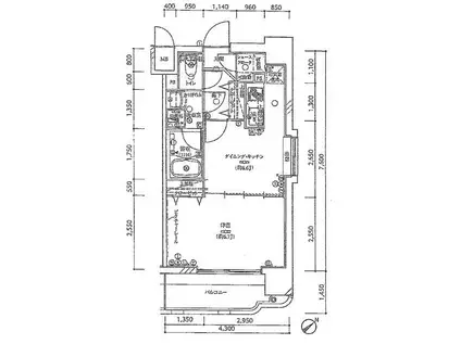 グリフィン横浜ベイグランデ弐番館(1DK/6階)の間取り写真