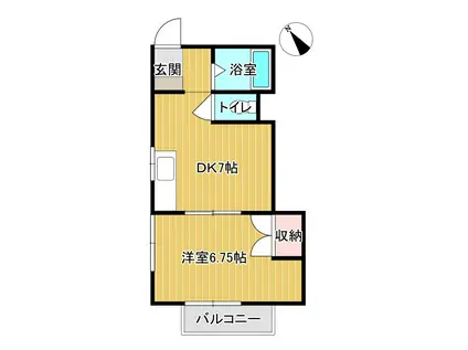 シャトー千枝(1DK/2階)の間取り写真