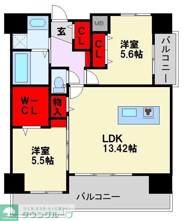 プレジデンス ざ・荒江(2LDK/3階)の間取り写真