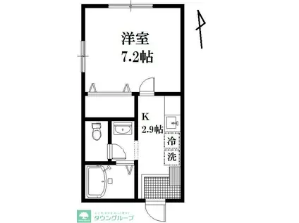 パナもみじ山(1K/2階)の間取り写真