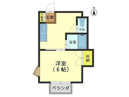 セサミ西中野(1K/2階)の間取り写真