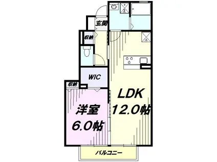 グランシャリオ万願寺(1LDK/1階)の間取り写真