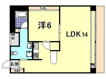 イーストコート2番街(1LDK/11階)の間取り写真