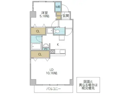 プロシード水戸 2(1LDK/2階)の間取り写真