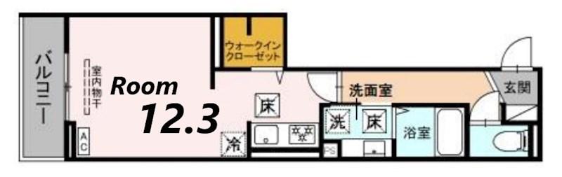 D-ROOM 正木(ワンルーム/1階)の間取り写真