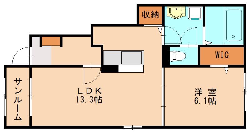 ル・シャルム南参道(1LDK/1階)の間取り写真