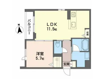 シャーメゾン南田辺(1LDK/1階)の間取り写真