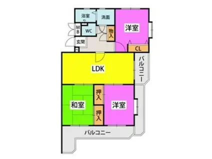 ルミナス城南(3LDK/2階)の間取り写真