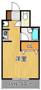 アルテハイム折尾(1K/2階)の間取り写真