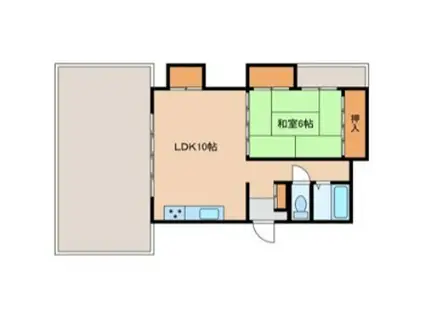 エンブレム麻里布(1LDK/8階)の間取り写真