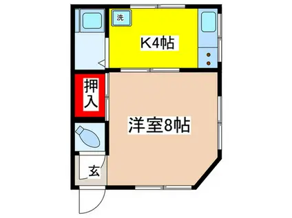 コーポまこと(1K/1階)の間取り写真