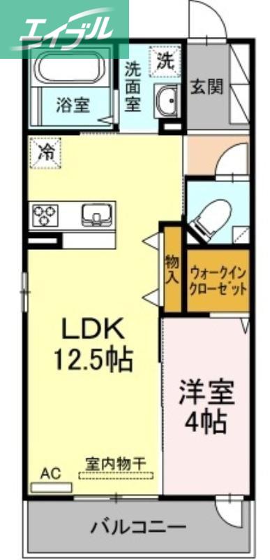  フィロスII(1LDK/2階)の間取り写真
