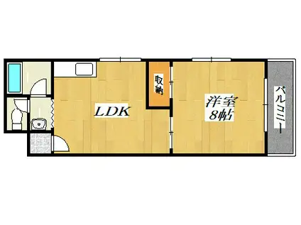 オリオンハイツ(1LDK/3階)の間取り写真