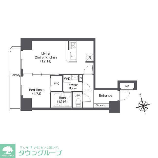 CAVANA新宿夏目坂(1LDK/10階)の間取り写真